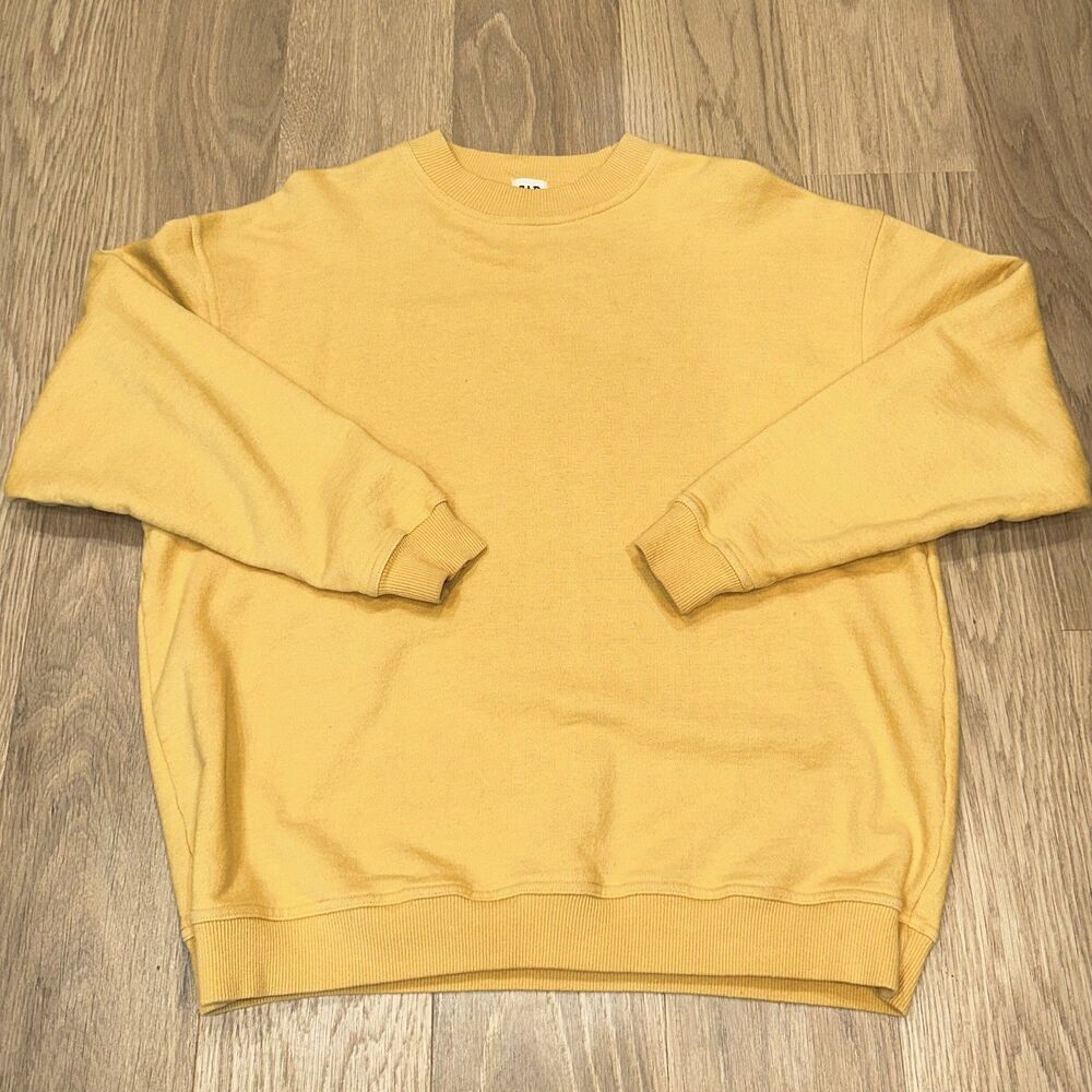 Vintage Gap Yellow Sweatshirt Crewneck Heavyweight Mens Small 100% Cotton